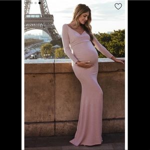 PinkBlush Pink Metallic Maternity Dress